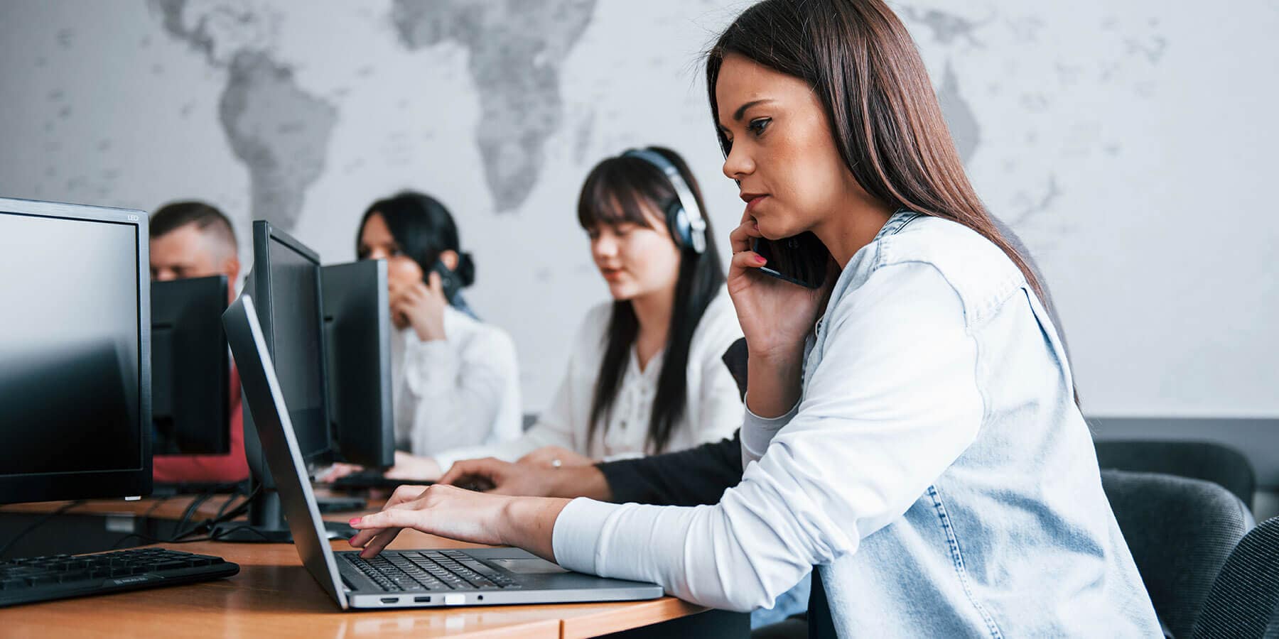 Consultants looking at an iPad